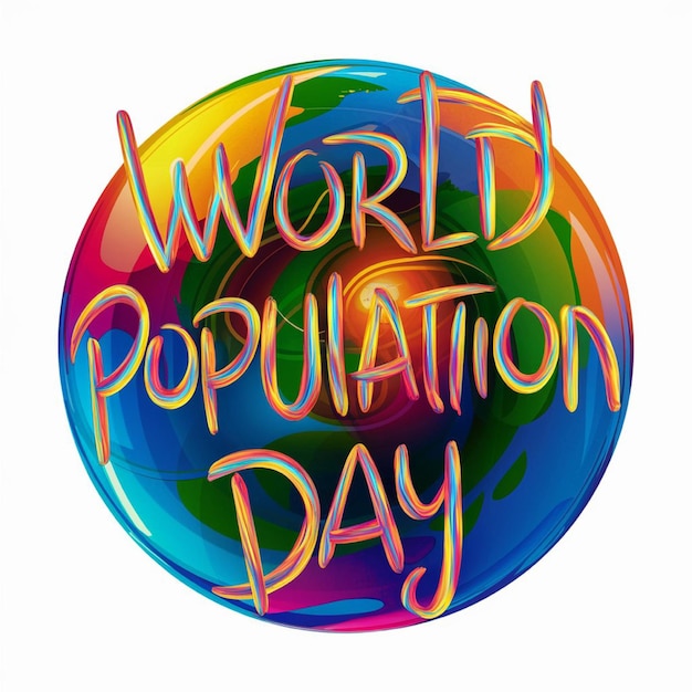 Foto un globo colorato con la parola giorno del mondo scritta su di esso