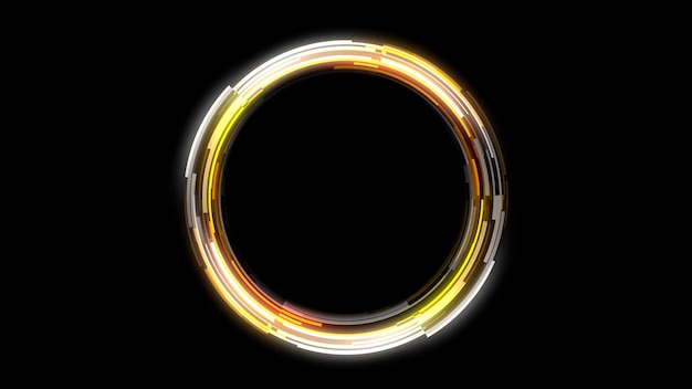 Colorful glowing circle frames set background technology circle