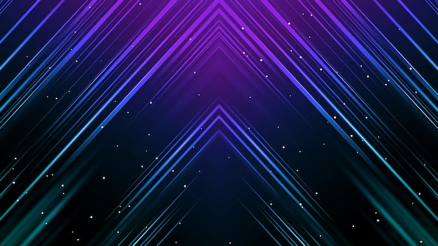 Colorful glowing lines into space background