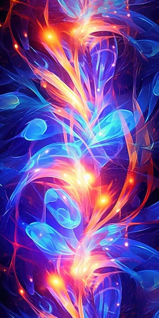 A colorful glowing swirls and swirls