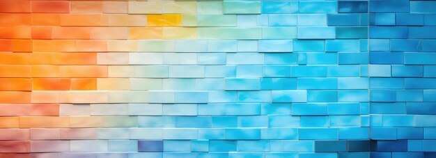 Colorful Gradient Brick Wall Background Texture