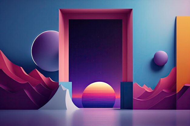 Colorful gradient frame background copy space Rainbow gradient layout mockup generative ai design