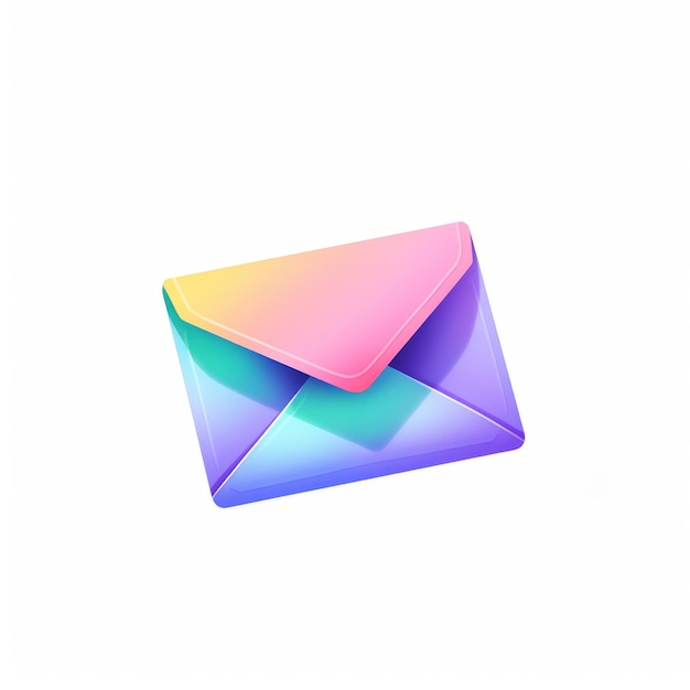 Colorful Gradient Mail Icon Realistic Impressionistic Design