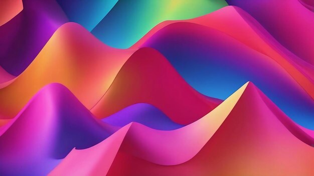 Photo colorful gradient prism vibrant background curves background 3d spline texture gradient background