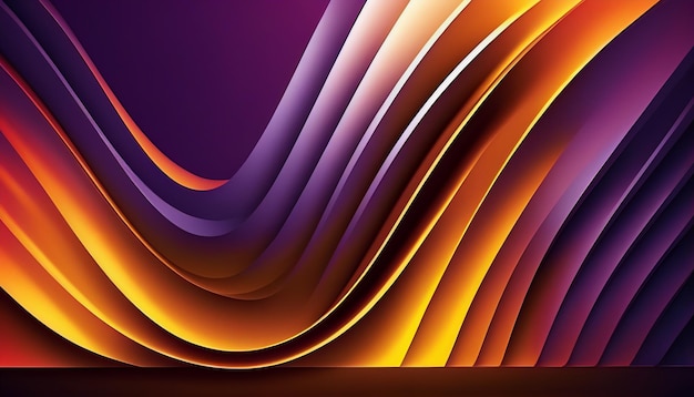 A colorful gradient wavy line background with a purple and orange background