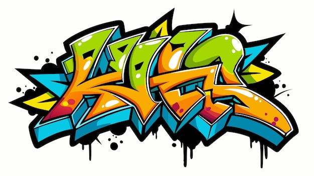 a colorful graffiti art with the word graffiti on it