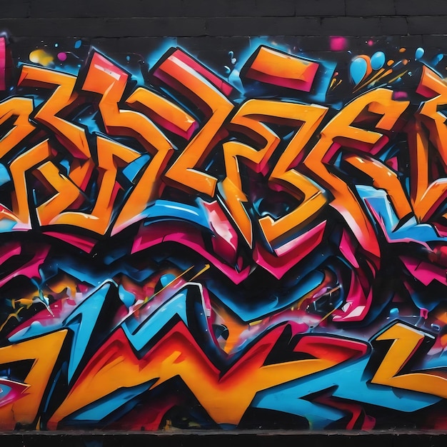 Colorful graffiti on a black background