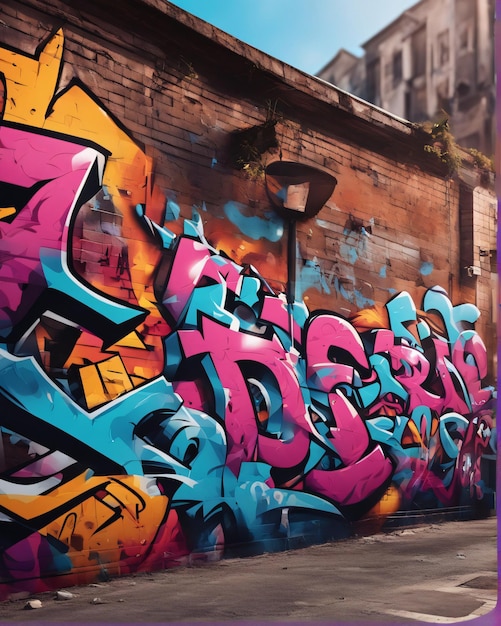 Colorful graffiti illustration vibrant color background