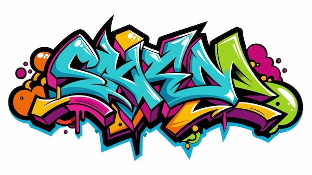 a colorful graffiti with the word graffiti on it