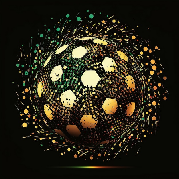 A colorful graphic of a ball with a black background and a black background.