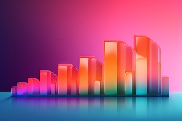 A colorful graphic of a cityscape with a blue and pink background.