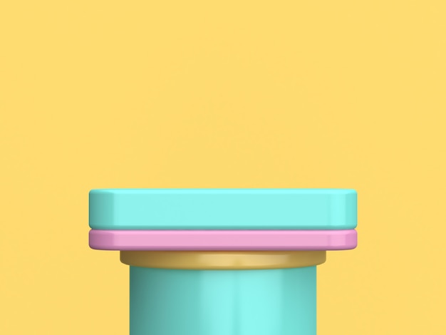 colorful green pink podium minimal yellow 