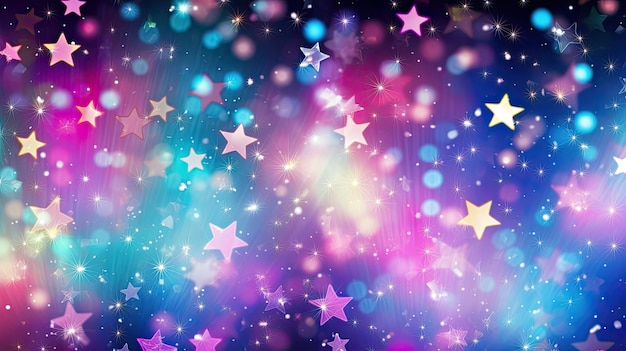 Photo colorful groovy stars