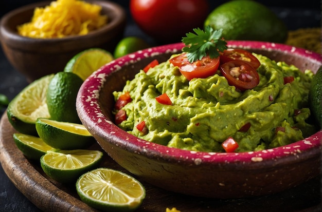 Photo colorful guacamole platter