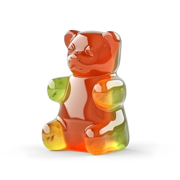 Colorful gummy bear isolated on white background