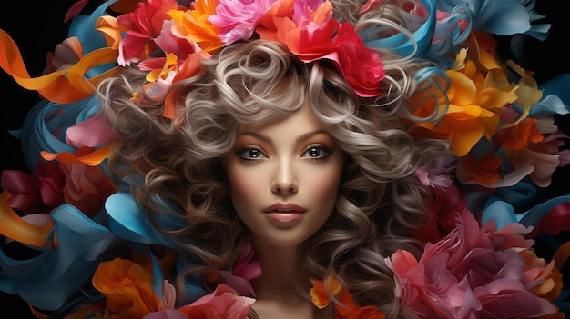 colorful hair girl HD wallpaper photographic image