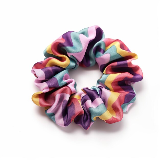 Photo a colorful hair tie made from a cotton ball.