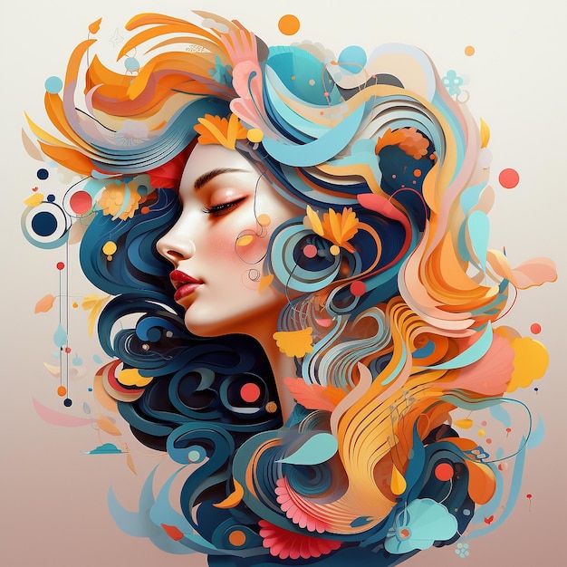 colorful hair woman