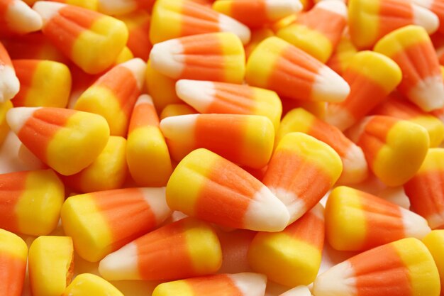 Colorful halloween candy corns background