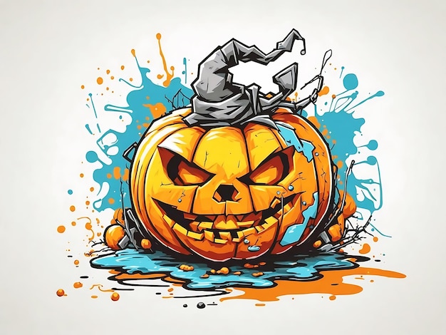 Colorful Halloween pumpkin Background