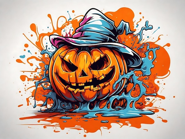 Colorful Halloween pumpkin Background