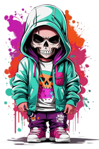 colorful halloween skulls