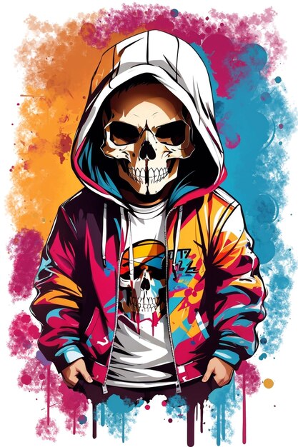 colorful halloween skulls