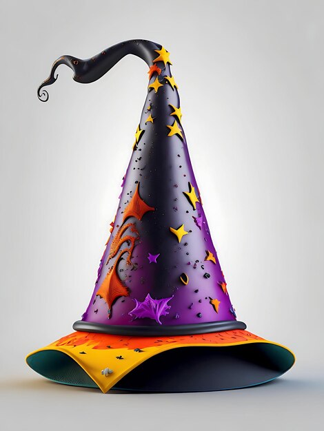 Colorful halloween witches hat high detailed ai images