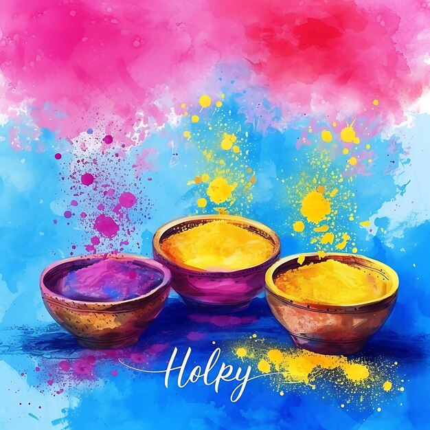 Photo colorful happy holi background design