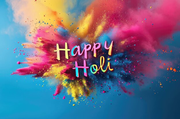 Colorful happy holi background with powder