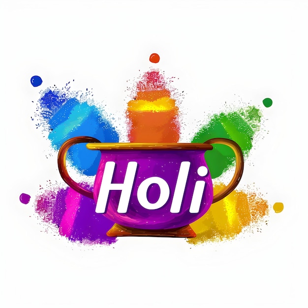 Colorful Happy Holi text for Holi Celebration