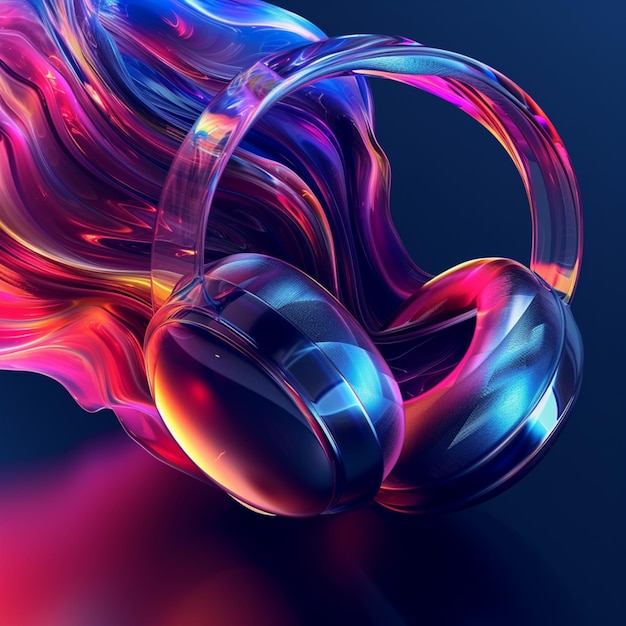 colorful headphones background with