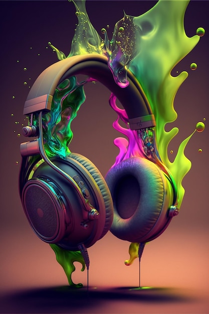 Colorful headphones,