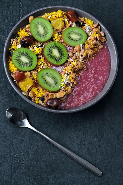 Colorful healthy Acai bowl.