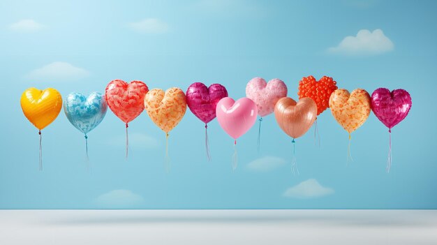 다채로운 심장 공기 풍선 모양 컬렉션 Craft Ai generative