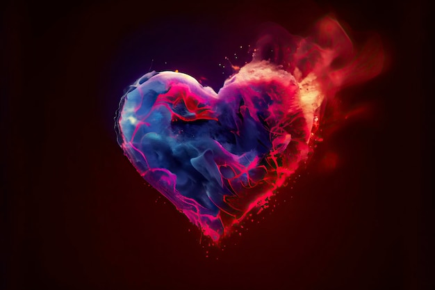 Красочная форма сердца Генеративный ИИ