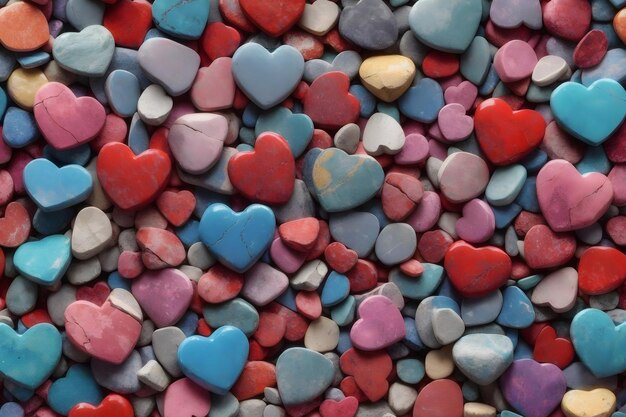 Foto colore heart stone sfondo pebbles stone sfondo ai generato