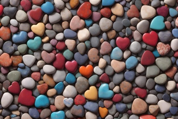 Foto colore heart stone sfondo pebbles stone sfondo ai generato