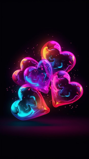 A colorful heart with the word love on it