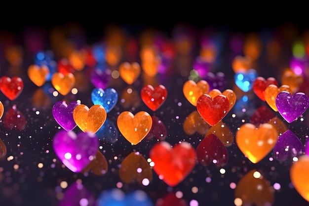 colorful hearts background