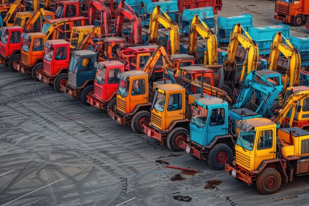 Foto macchinari pesanti colorati sul cantiere per la vendita in affitto commerciale