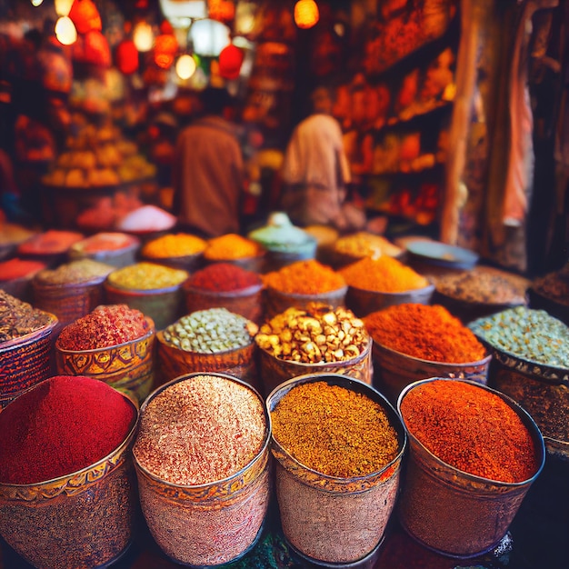 Colorful herbal and spices