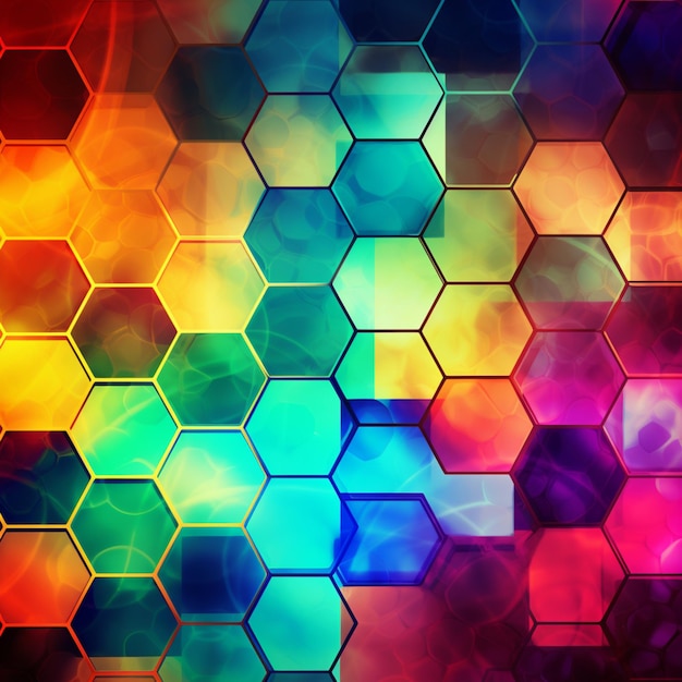 Colorful hexagonal background