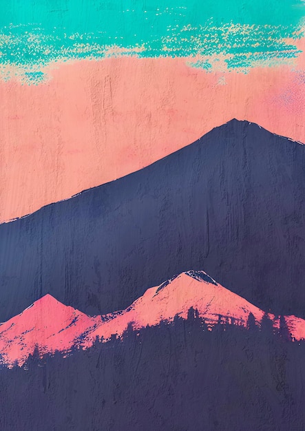 Colorful High Mountains Painting