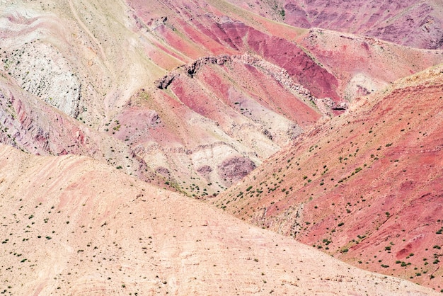 Colorful hillsides in the natural boundary Kyzylshin. Kosh-Agachsky District, Altai Republic, Russia