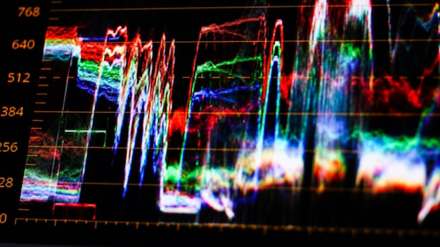 colorful histogram on black backgroundcolor grading tools colorist