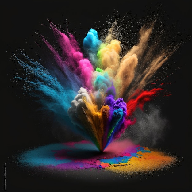 Colorful Holi colors background Illustration AI Generative