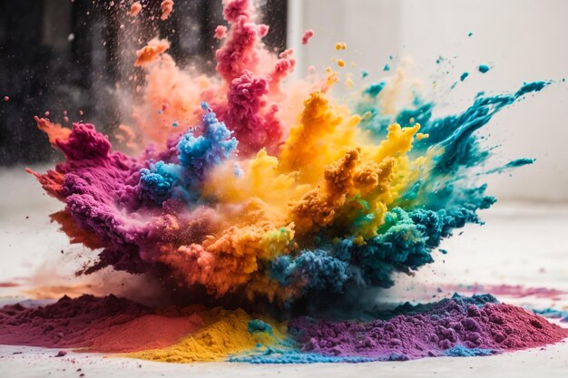 Colorful holi paint powder explosion festival background
