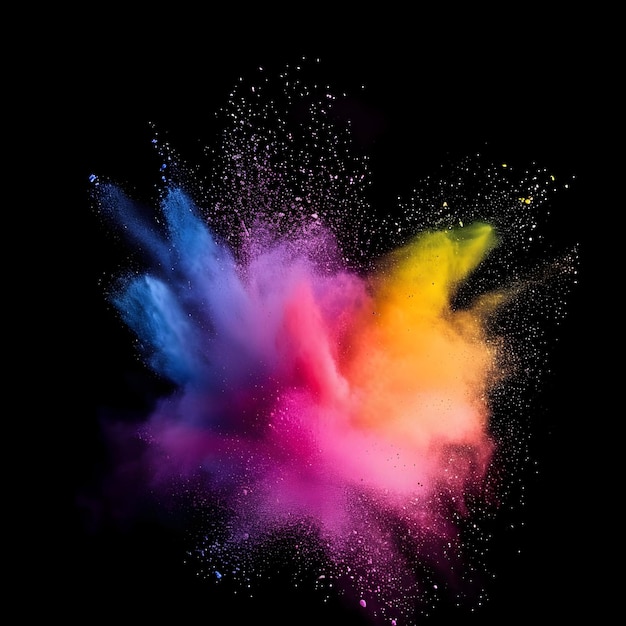 Colorful Holi powder blowing up