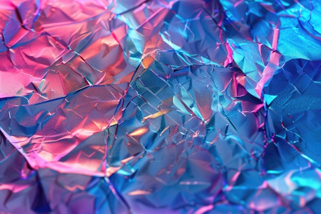 Цветная голографическая фольга с текстурой и абстрактным фоном радуги